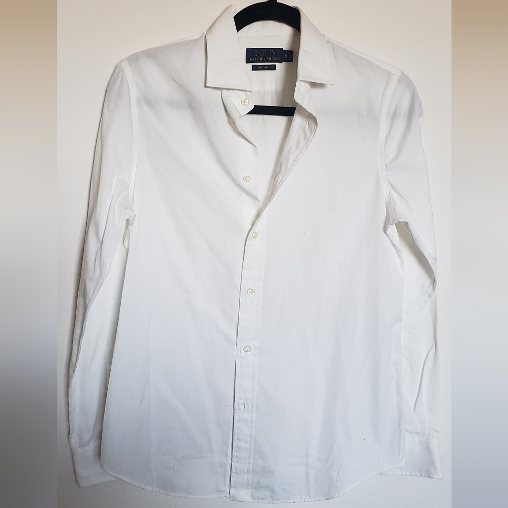 Crisp white Ralph Lauren polo shirt